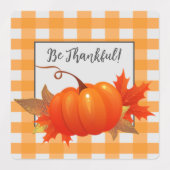 Thanksgiving Pumpkin Oranje Buffalo Plays Labels (Design 2)