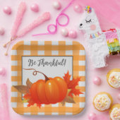 Thanksgiving Pumpkin Oranje Buffalo Plays Papieren Bordje (Feest)