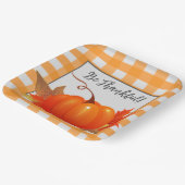 Thanksgiving Pumpkin Oranje Buffalo Plays Papieren Bordje (Gebogen)