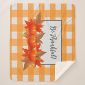 Thanksgiving Pumpkin Oranje Buffalo Plays Sherpa Deken (Voorkant)