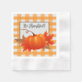 Thanksgiving Pumpkin Oranje Buffalo Pset Napkins Servet (Voorkant)