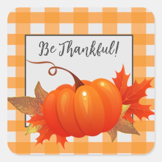 Thanksgiving Pumpkin Oranje Buffalo Pset Sticker (Voorkant)