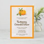 Thanksgiving Pumpkin Party Invitation Kaart (Staand voorkant)