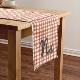 Thanksgiving Pumpkin Party Plaid Korte Tafelloper