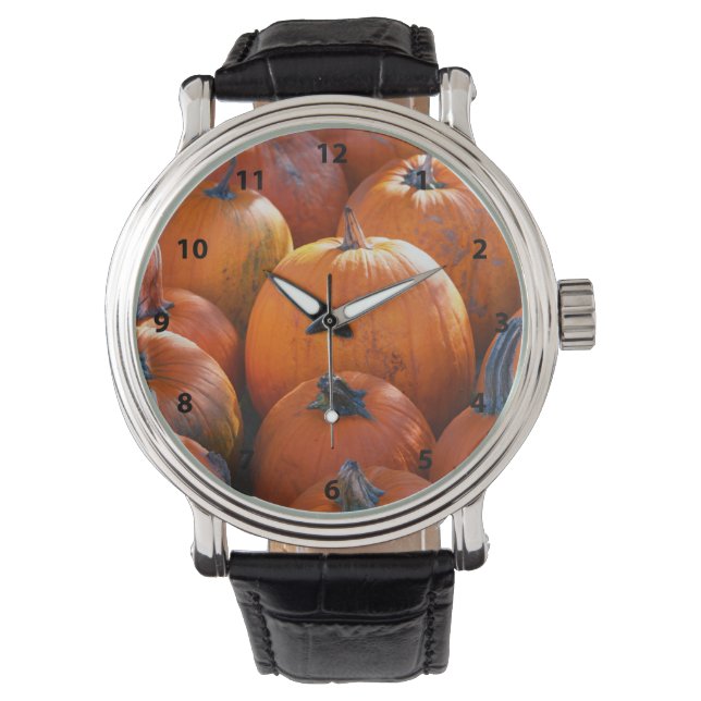 Thanksgiving Pumpkin Patch Horloge (Voorkant)