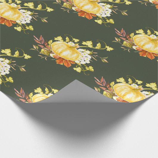 Thanksgiving Pumpkin Pattern Glossy Cadeaupapier (Hoek)