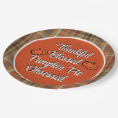 Thanksgiving Pumpkin Pie Dessert Papieren Bordje (Gekanteld)