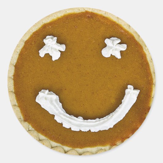 Thanksgiving Pumpkin Pie Face Ronde Sticker (Voorkant)