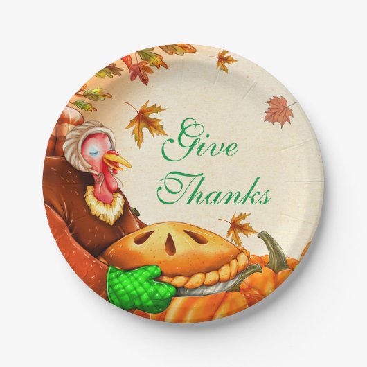 Thanksgiving Pumpkin Pie Papieren Bordje (Voorkant)