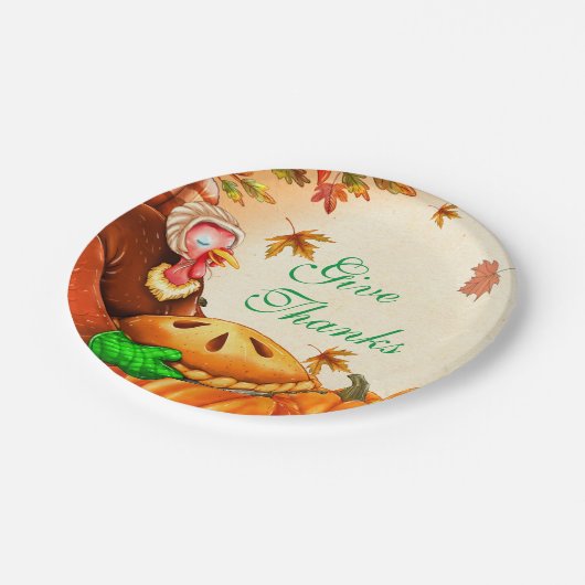 Thanksgiving Pumpkin Pie Papieren Bordje (Gekanteld)