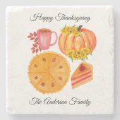 Thanksgiving Pumpkin Pie Spice Latte Stenen Onderzetter (Voorkant)