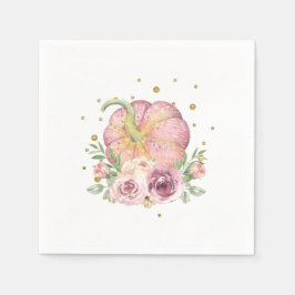 Thanksgiving Pumpkin Pink Gold Servet