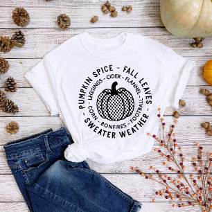 Thanksgiving Pumpkin Spice Herfst Bonfire T-shirt