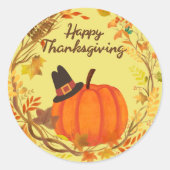 Thanksgiving Pumpkin Sticker – Festive Fall Wreath (Voorkant)