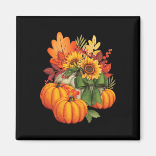 Thanksgiving Pumpkin Sunflower Herfst Autumn Holid Magneet