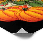 Thanksgiving Pumpkin Sunflower Herfst Autumn Holid Poster (Hoek)