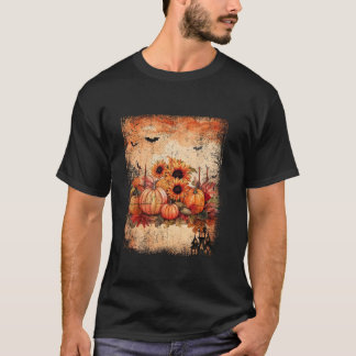 Thanksgiving Pumpkin Sunflower Herfst Autumn Holid T-shirt