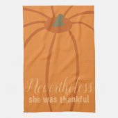 Thanksgiving Pumpkin Thankful Kitchen Towel Theedoek (Verticaal)