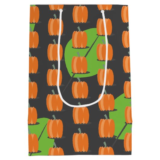 Thanksgiving Pumpkin Theme Pattern Medium Gift Bag Medium Cadeauzakje (Achterkant)