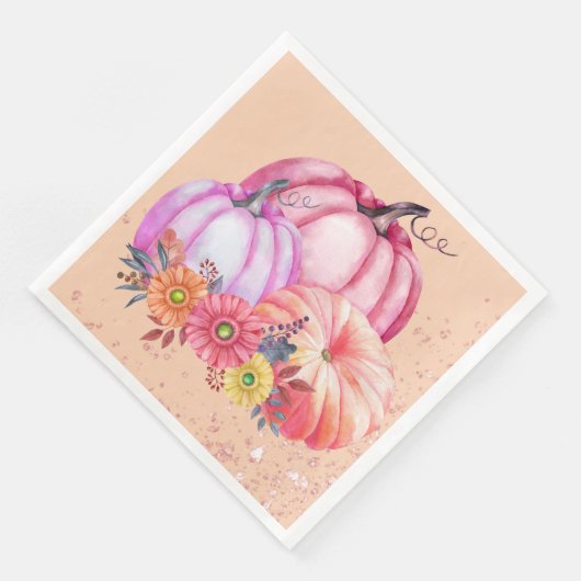 Thanksgiving Pumpkin Watercolor Design Servet (Hoek)