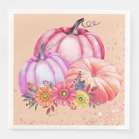 Thanksgiving Pumpkin Watercolor Design  Servet (Voorkant)