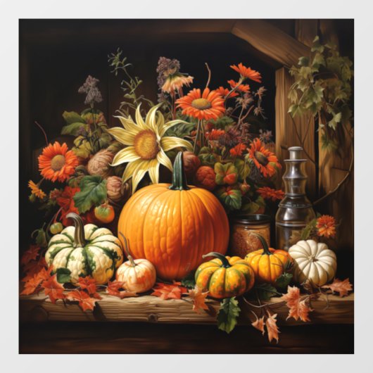 Thanksgiving Pumpkin Window Cling Raamsticker (Vel)