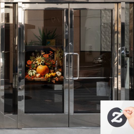 Thanksgiving Pumpkin Window Cling Raamsticker (Kantoordeur)