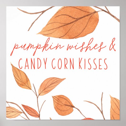Thanksgiving Pumpkin Wishes en Candy Corn Kisses Poster (Voorkant)