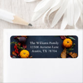 Thanksgiving Pumpkin Wreath Autumn Return Address Etiket (Insitu)