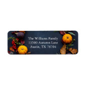 Thanksgiving Pumpkin Wreath Autumn Return Address Etiket (Voorkant)