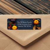 Thanksgiving Pumpkin Wreath Autumn Return Address Etiket
