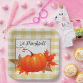 Thanksgiving Pumpkin Yellow Buffalo Plays Papieren Bordje (Feest)