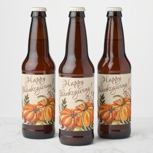 Thanksgiving Pumpkins Bier Etiket (Flessen)