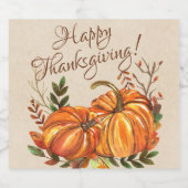 Thanksgiving Pumpkins Bier Etiket (Enkel label)