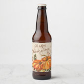 Thanksgiving Pumpkins Bier Etiket (Voorkant)