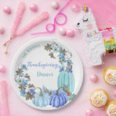Thanksgiving Pumpkins Blauwgroen Turquoise Blue Papieren Bordje (Feest)