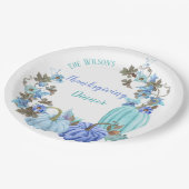 Thanksgiving Pumpkins Blauwgroen Turquoise Blue Papieren Bordje (Gekanteld)