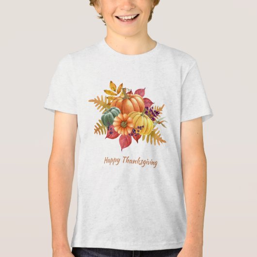Thanksgiving Pumpkins Boys T-shirt (Voorkant)