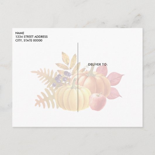 Thanksgiving Pumpkins Briefkaart (Achterkant)