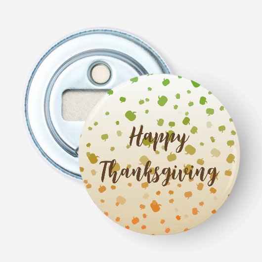 Thanksgiving Pumpkins Button Flesopener (Voorkant)