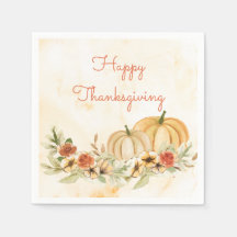 Thanksgiving Pumpkins Floral Waterverf Script