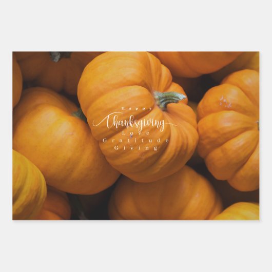 Thanksgiving Pumpkins Foto Inpakpapier Vel (Voorkant 3)