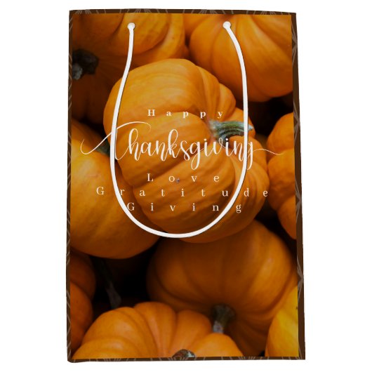 Thanksgiving Pumpkins Foto Medium Cadeauzakje (Voorkant)