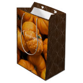 Thanksgiving Pumpkins Foto Medium Cadeauzakje (Achterkant Gekanteld)