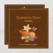 Thanksgiving Pumpkins Fruits Leaves Classic Kaart (Voorkant / Achterkant)