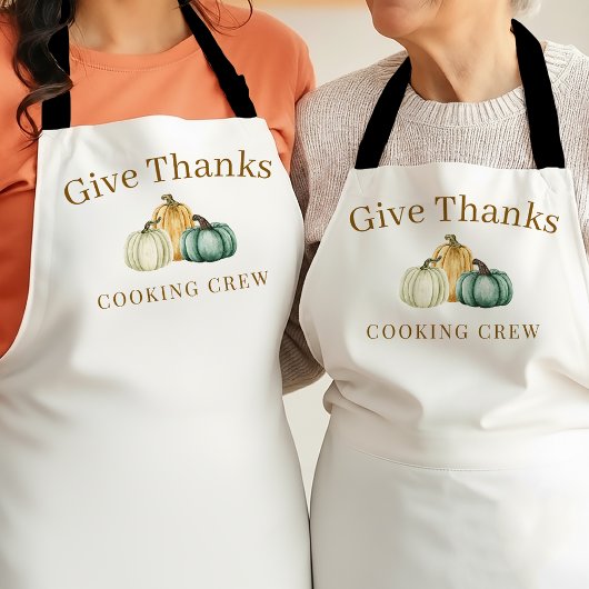 Thanksgiving Pumpkins Give Thanks Cooking Crew Schort