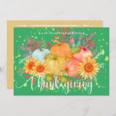 Thanksgiving Pumpkins Green Feestdagenkaart (Voorkant / Achterkant)
