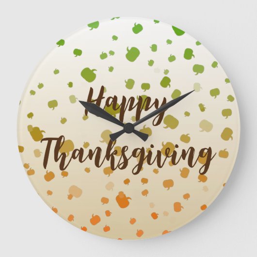 Thanksgiving Pumpkins Grote Klok (Voorkant)
