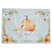 Thanksgiving Pumpkins Herfst Floral herfst Groot Cadeauzakje (Achterkant)