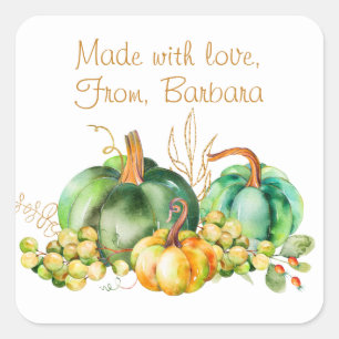 Thanksgiving Pumpkins Homemade Bakery Sticker